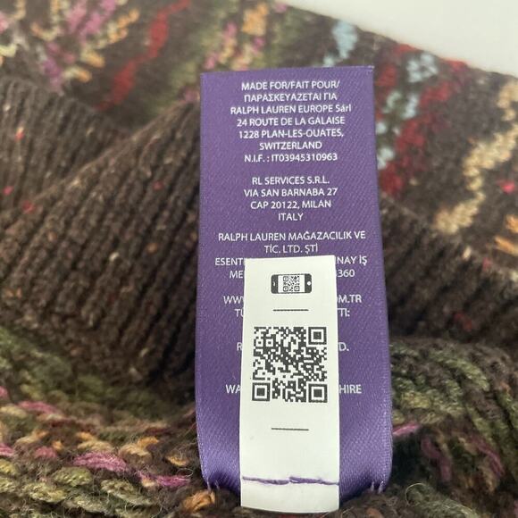 Ralph Lauren Collection Sweater Fair Isle Bullion Crest Cashmere Wool Turtleneck - Picture 10 of 16